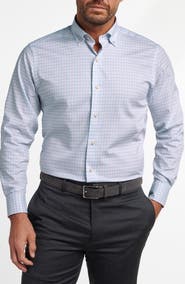 David Donahue Twill Check Cotton Sport Shirt