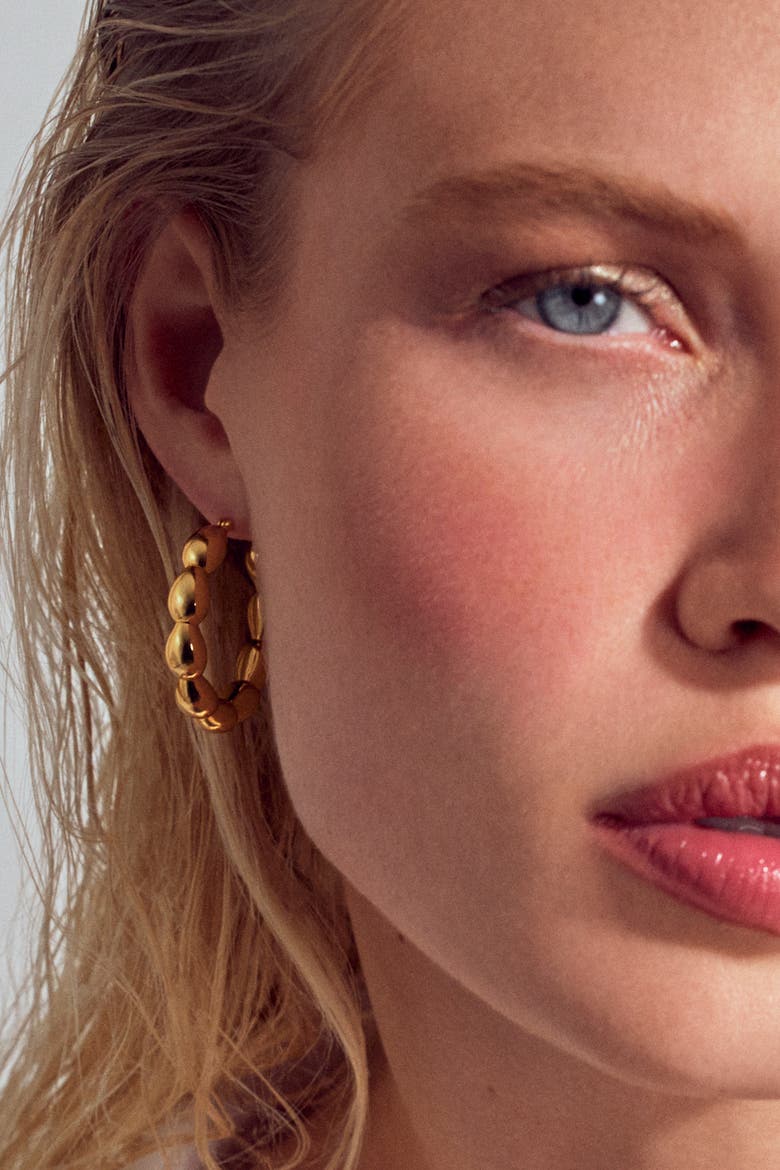 Earrings Goccia Cerchi Pianura, Alternate, color, 18K Gold Plated