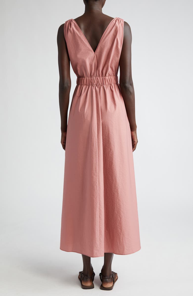 Brunello Cucinelli Sleeveless Cotton Blend Belted Dress, Alternate, color,