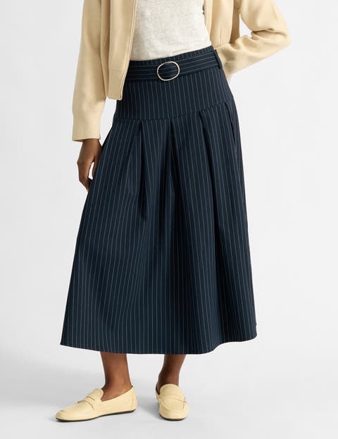 Pinstripe Midi Skirt