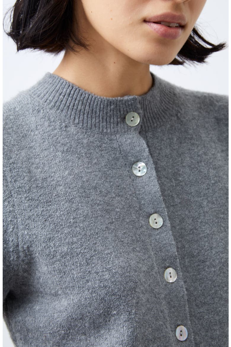 Vhari Puff Sleeve Cardigan, Alternate, color, MEDIUM GREY