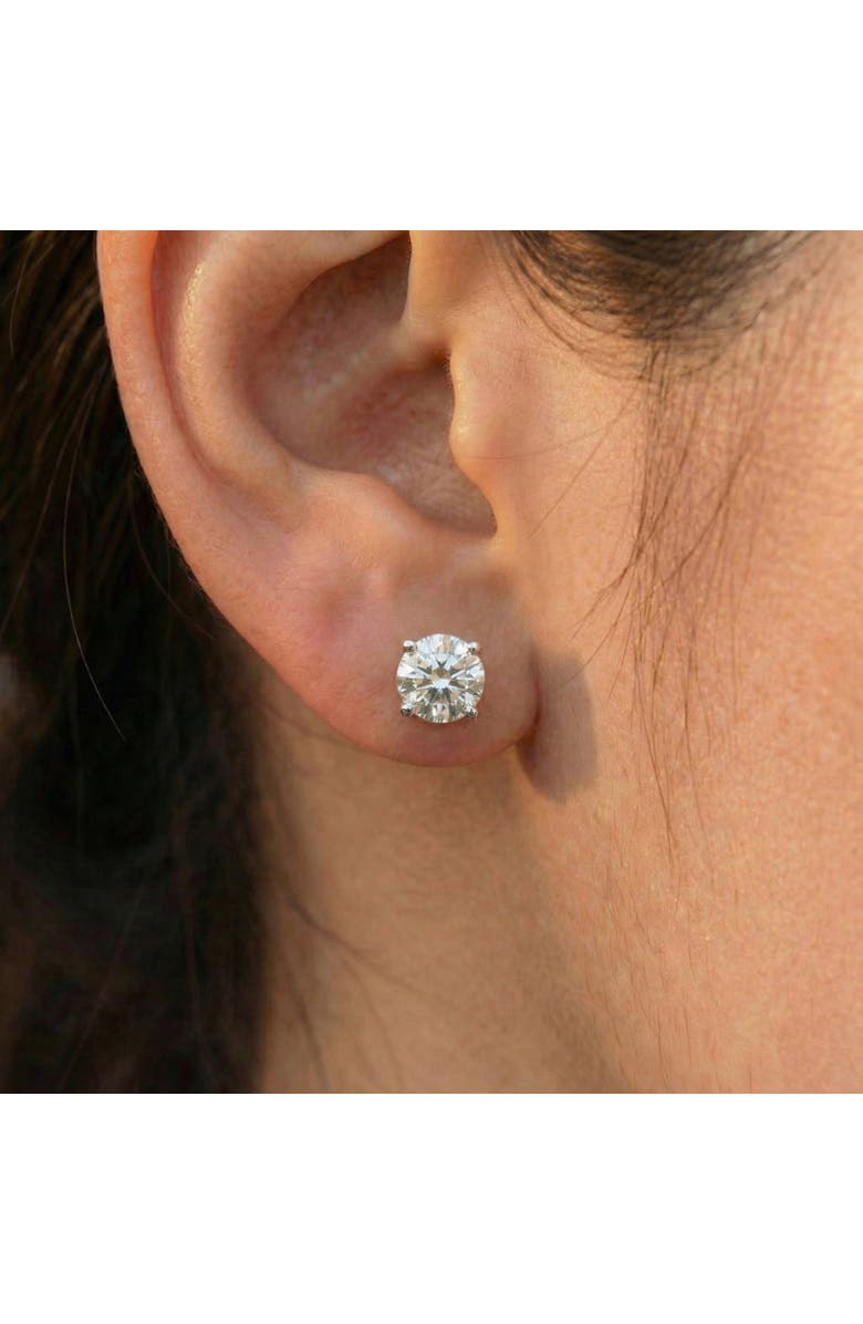 Bliss Diamond 3 CT Round Lab Grown Diamond Screw Back Studs 14K Gold, Alternate, color, 14K White Gold
