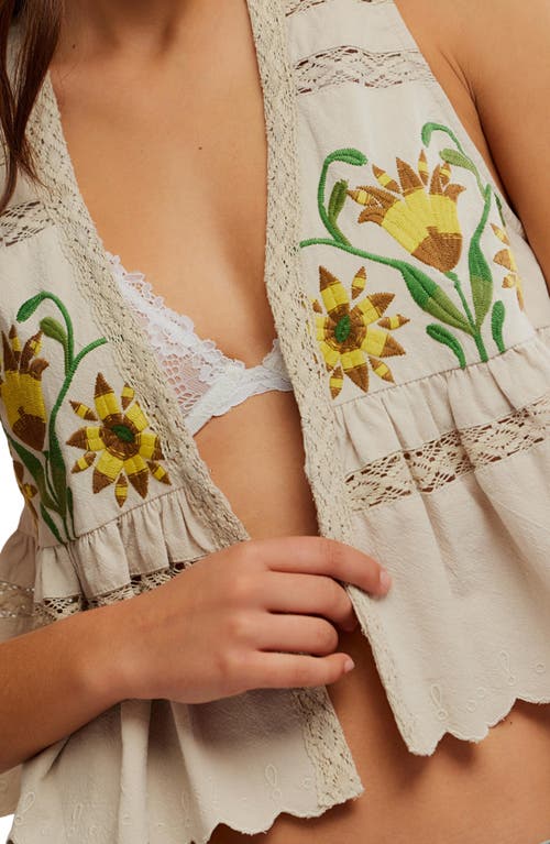 Free People Bali Vine Whispers Embroidered Tank In Neutral