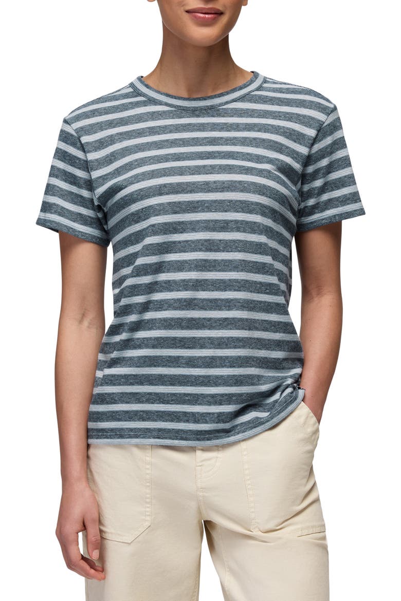 Cozy Up Crewneck T-Shirt, Main, color, GLACIER SKIES STRIPE
