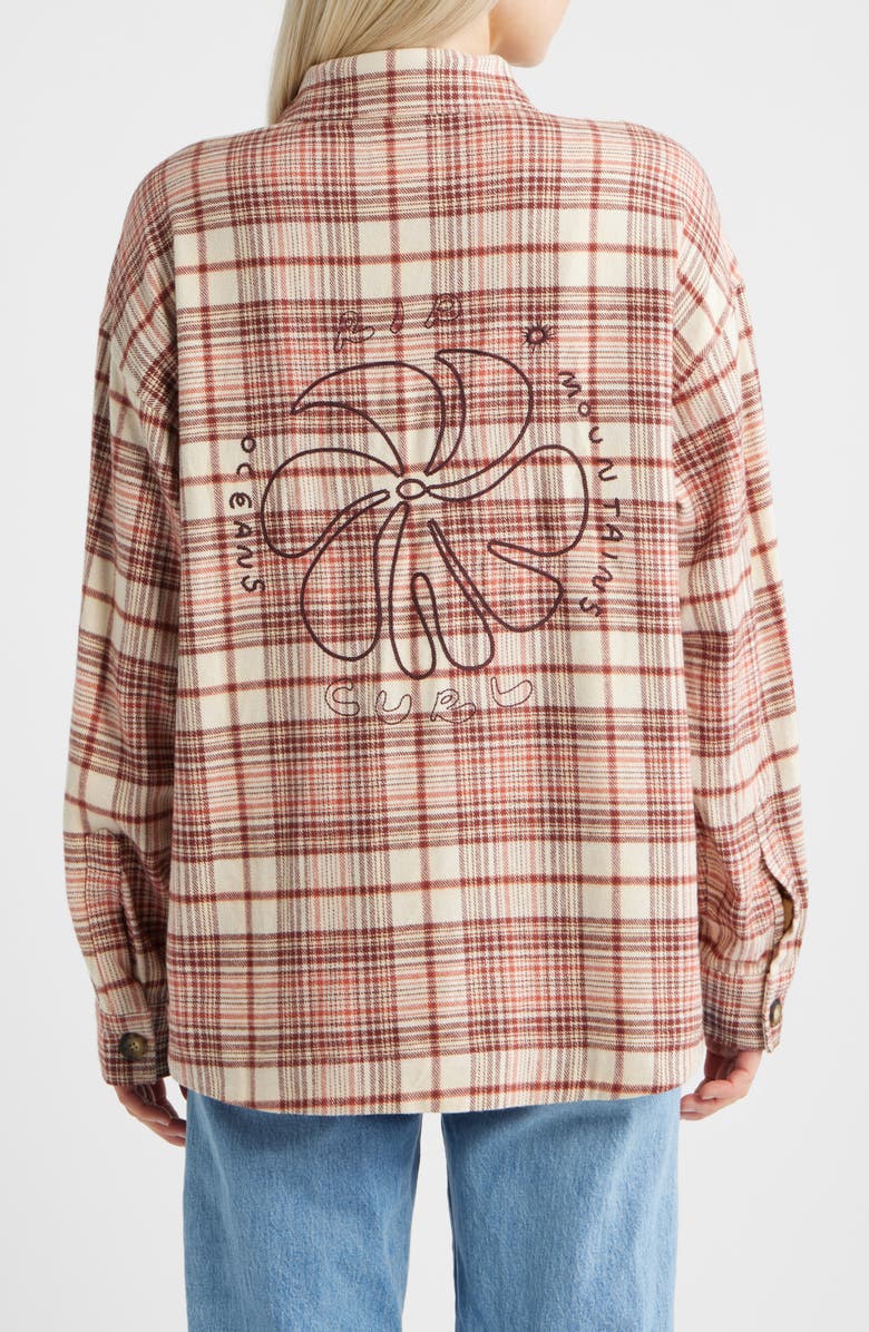Rip Curl Shore Break Flannel Shirt, Alternate, color, Rust