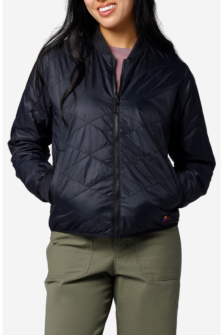 Onward Quilted Bomber Jacket, Main, color, BLACK