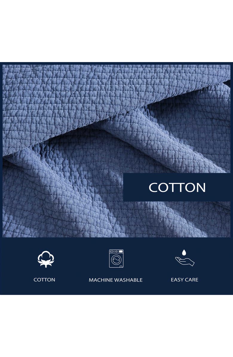 Nautica Seashore Stitch Cotton Twin Quilt Set, Alternate, color, Navy