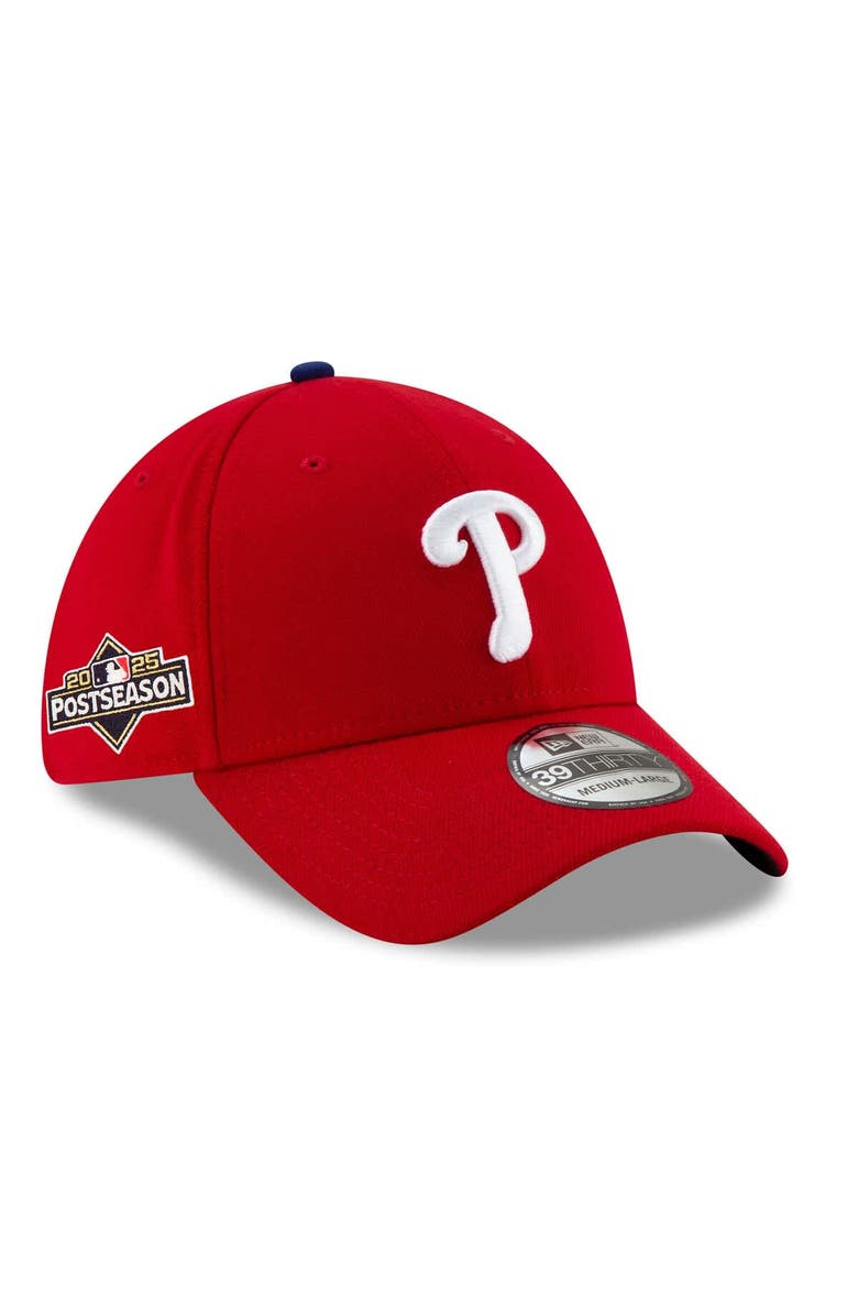 New Era Men's New Era Red Philadelphia Phillies 2025 MLB Postseason Side Patch 39THIRTY Flex Hat, Main, color, Red