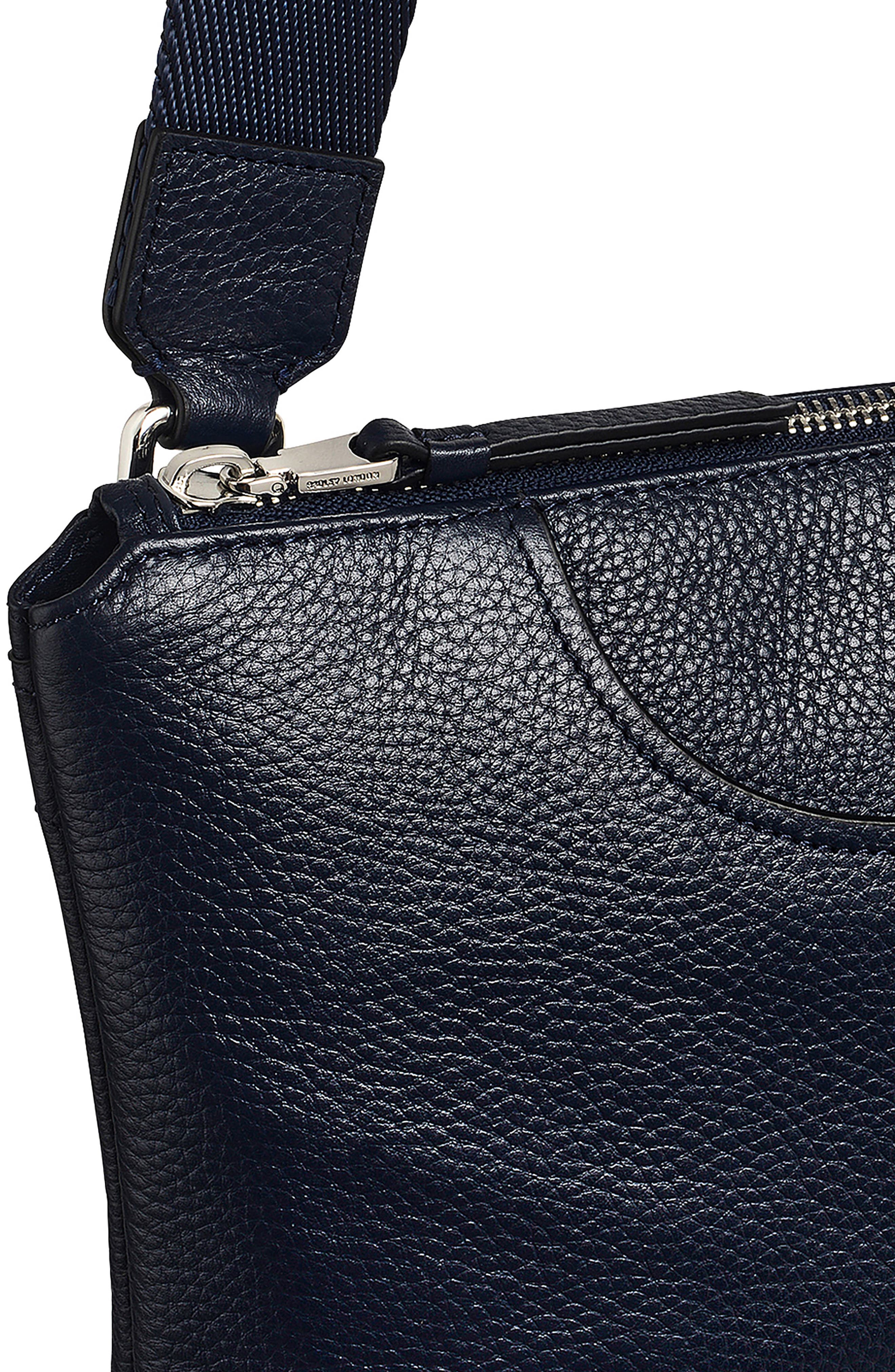 Radley Pockets Soft 2.0 Medium Zip Top Leather Crossbody Bag, Alternate, color, Dark Navy Ink