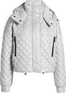 BCBGMAXAZRIA Quilted Hooded Crop Jacket