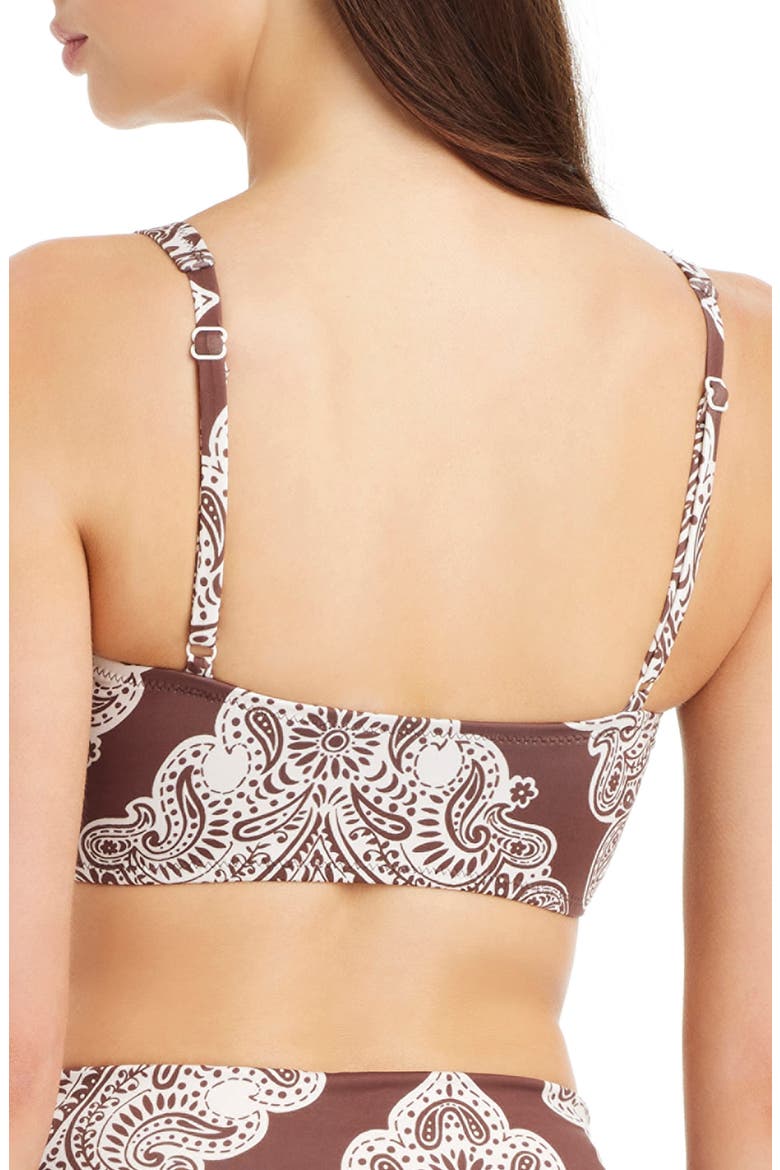 Printed Handkerchief Hem Tankini Top, Alternate, color, ESPRESSO