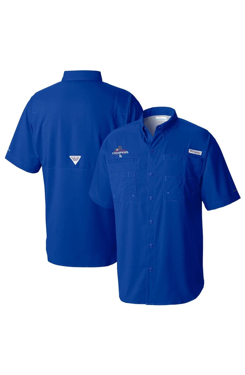 Columbia Men's Columbia  Royal Los Angeles Dodgers 2024 World Series Champions Tamiami Short Sleeve Button-Down Shirt, Main, color, 