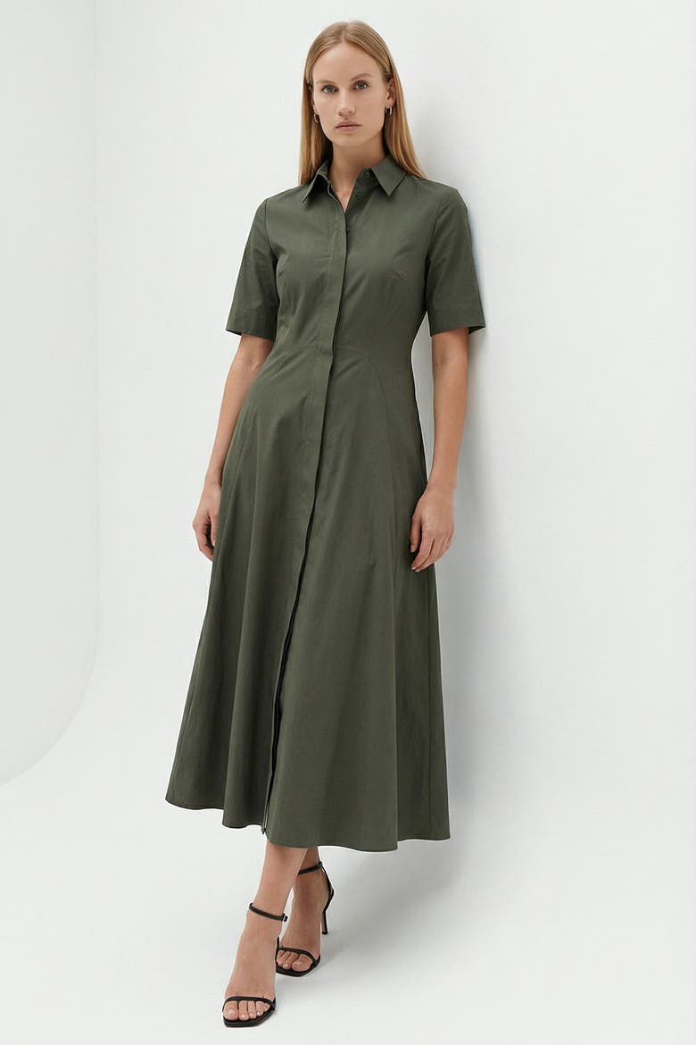 Rylie Midi Dress, Alternate, color, KHAKI