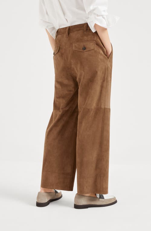 Brunello Cucinelli Cropped Chino Trousers In Brown