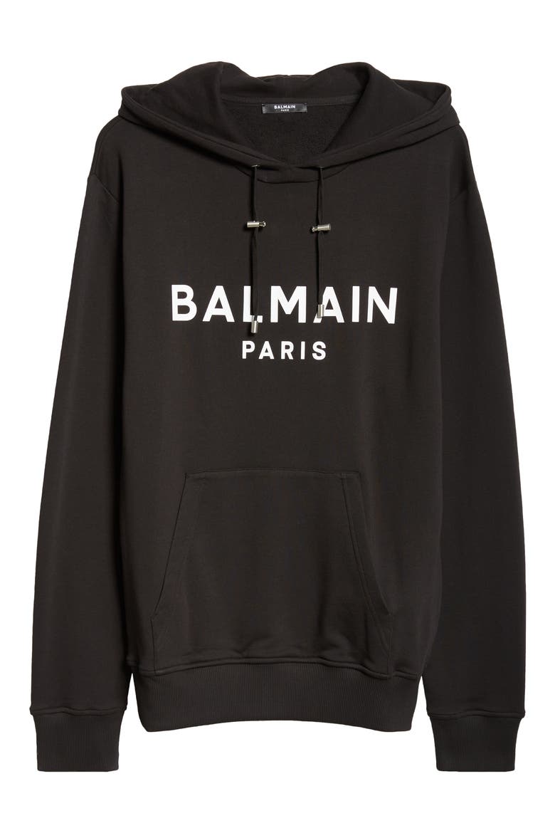 Logo Organic Cotton Graphic Hoodie, Alternate, color, BLACK/ WHITE