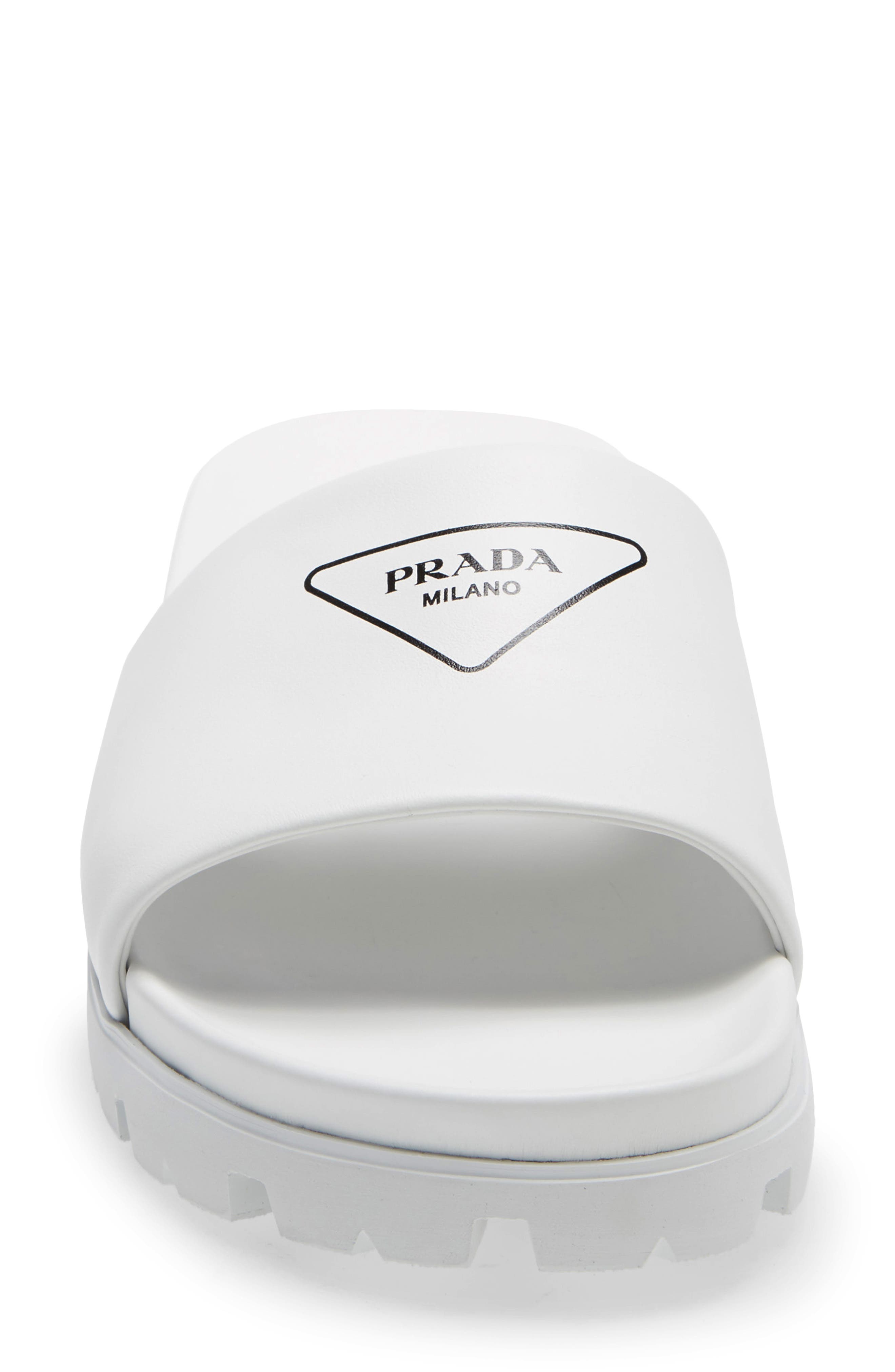 Logo Slide Sandal, Alternate, color, BIANCO