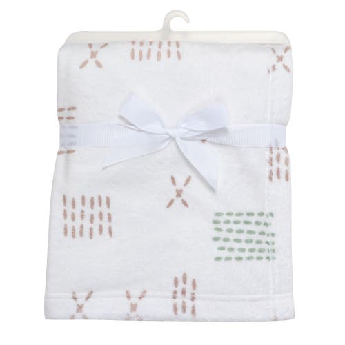 Bedtime Originals Farmyard Friends Soft White Fleece Baby Blanket In White