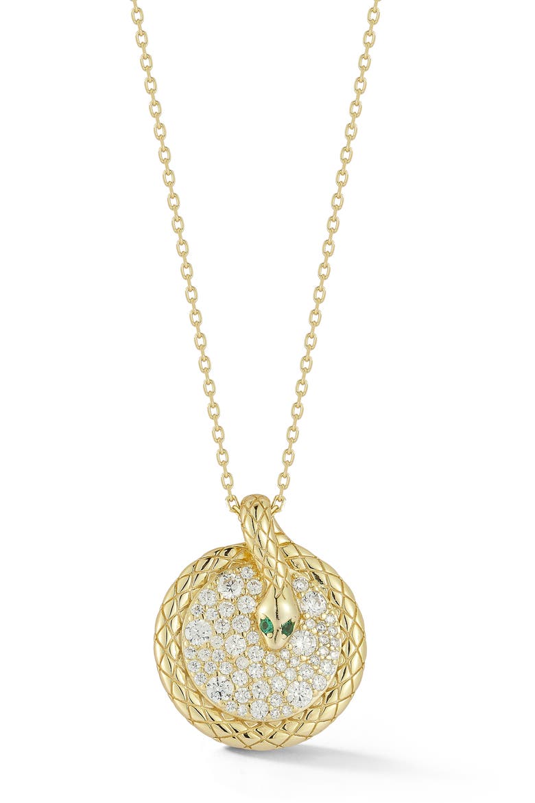 Snake Pendant Necklace, Main, color, GOLD