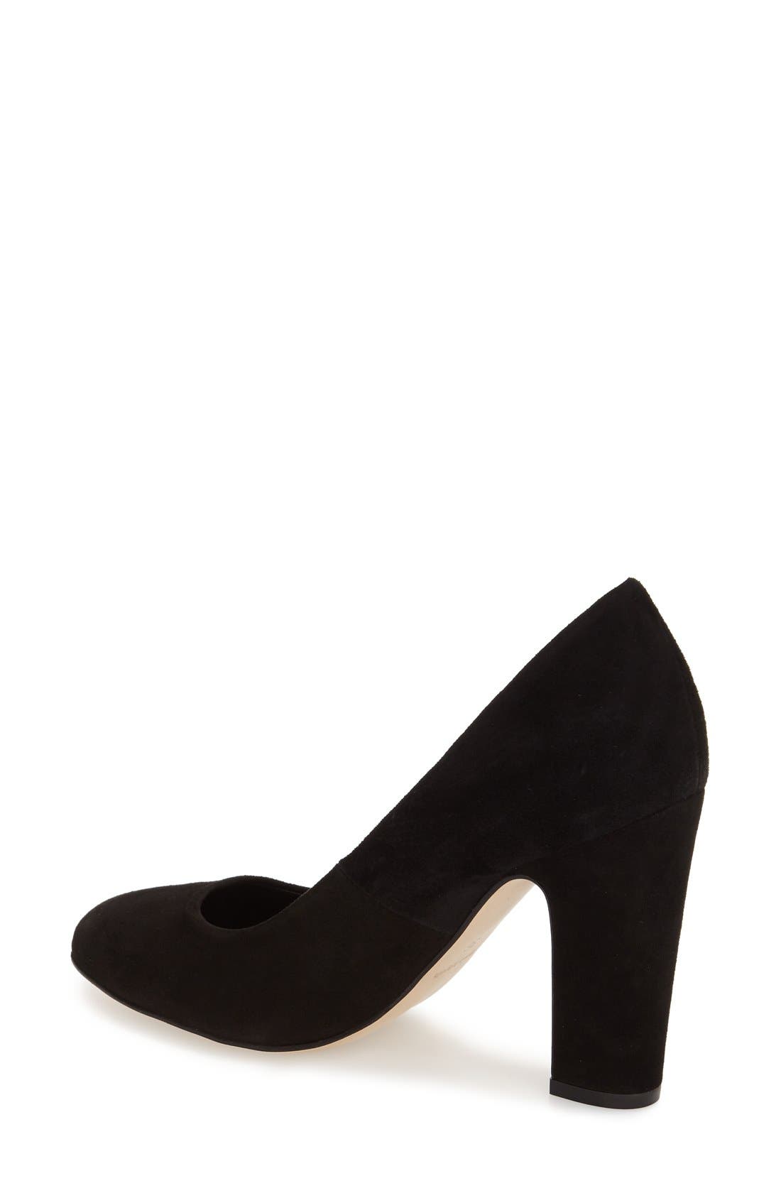 'Aubree' Block Heel Pump, Alternate, color, BLACK SUEDE