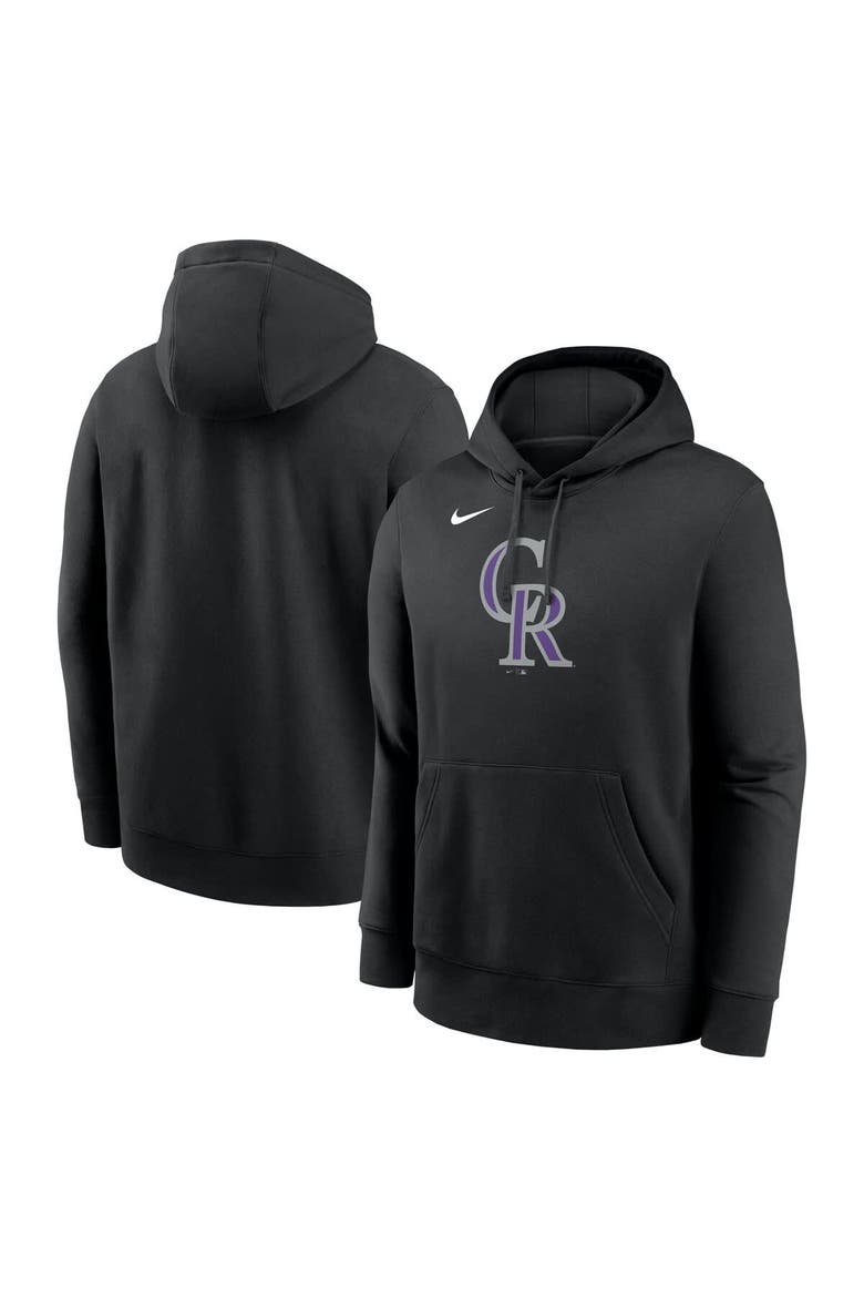 Men's Nike Black Colorado Rockies Logo Club Fleece Pullover Hoodie, Main, color, Black