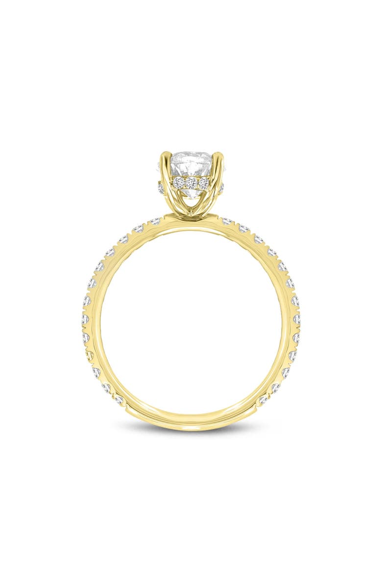 LuvMyJewelry Eliana 14K Yellow Gold Oval Lab Grown Diamond Hidden Halo Engagement Ring - 2 Ct, Alternate, color, 14K Yellow Gold