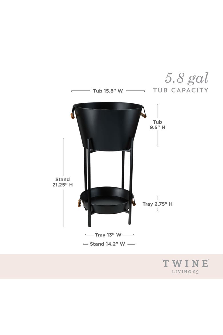 Beverage Tub with Stand & Tray in Black, Alternate, color, Black