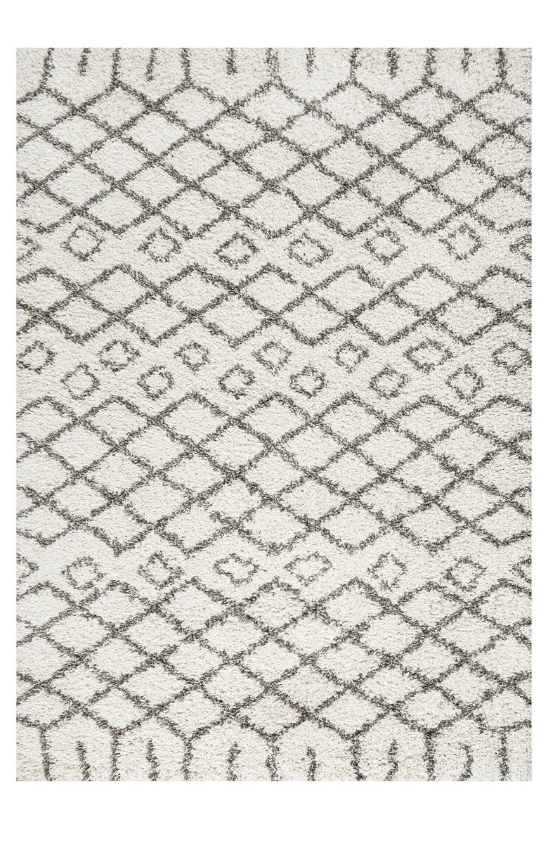 JONATHAN Y Algaida Moroccan Diamond Shag Area Rug, Main, color, Beige/Dark Gray