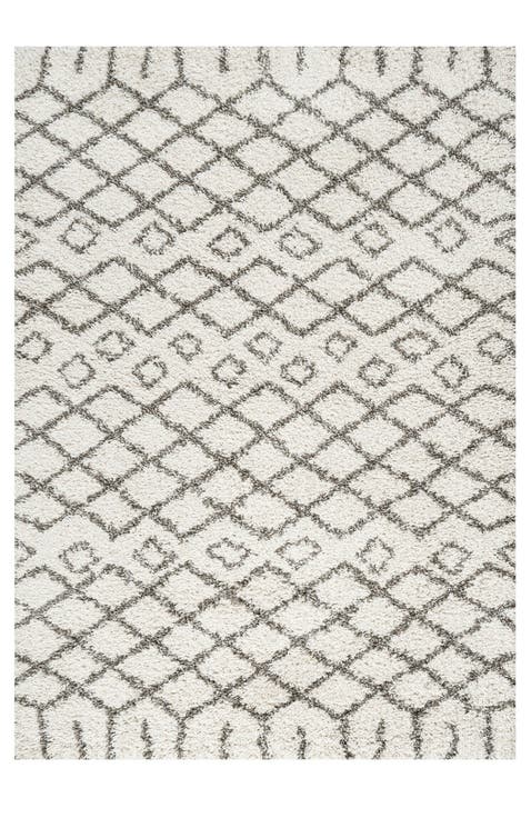 Algaida Moroccan Diamond Shag Area Rug
