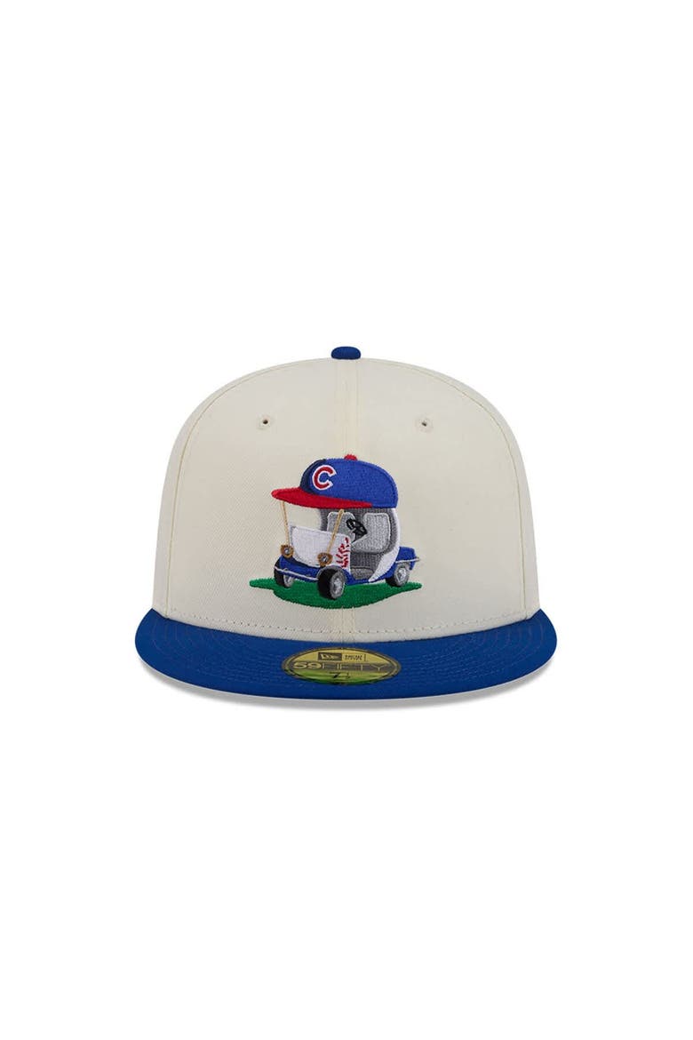 Men's New Era  Cream/Royal Chicago Cubs Bullpen Cart 59FIFTY Fitted Hat, Alternate, color, Cream