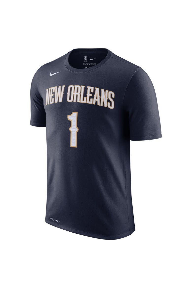Men's Nike Zion Williamson Navy New Orleans Pelicans 2019/2020 Name & Number Performance T-Shirt, Alternate, color, Navy
