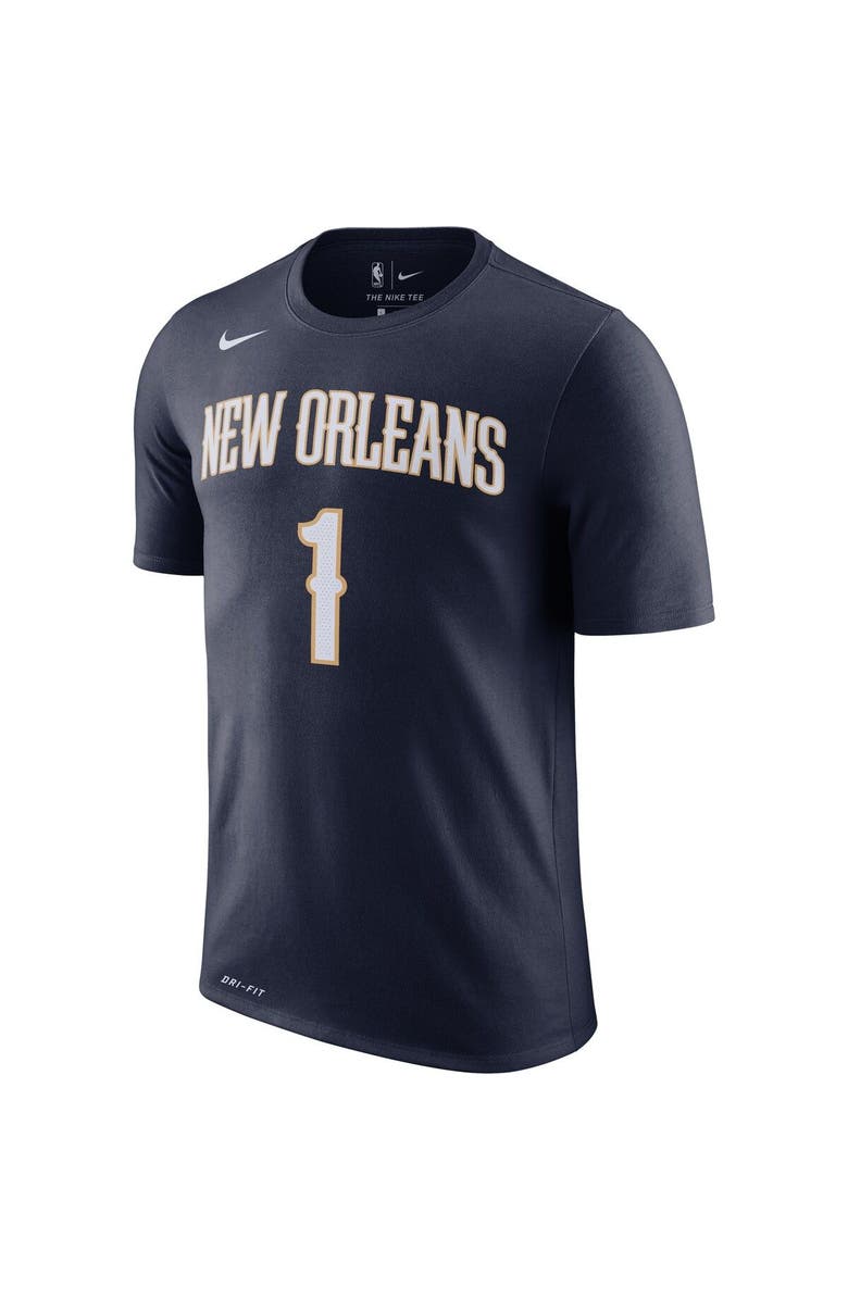 Nike Men's Nike Zion Williamson Navy New Orleans Pelicans 2019/2020 Name & Number Performance T-Shirt, Alternate, color, 