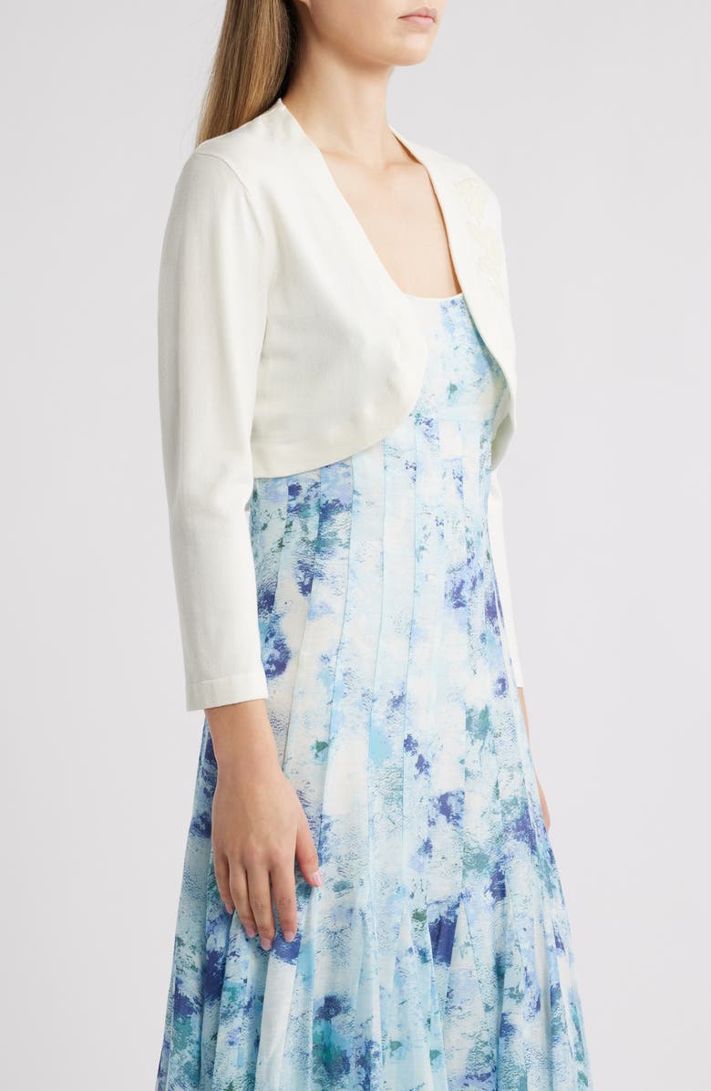 Kay Unger Kelly Embellished Cardigan, Alternate, color, Ivory