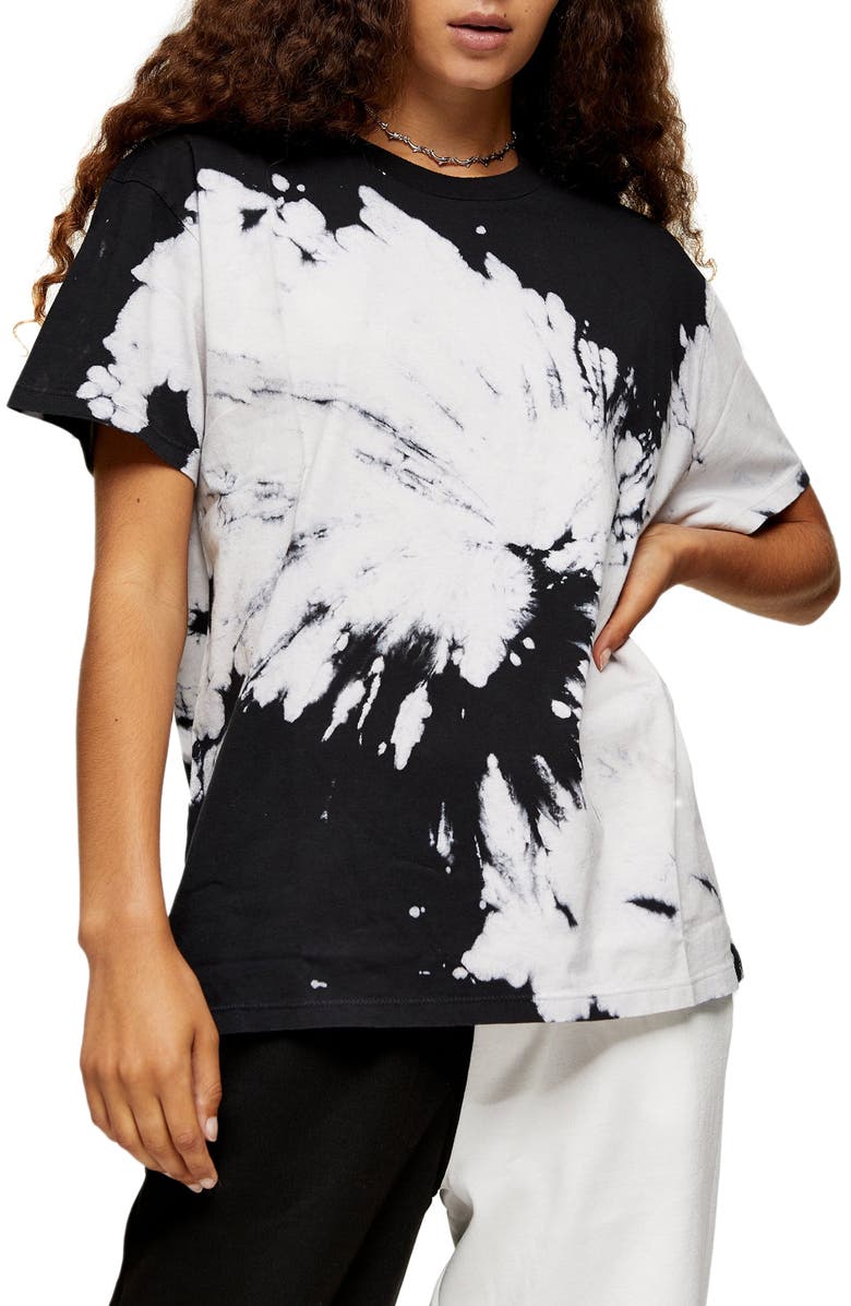 Topshop Monochrome Tie Dye T-Shirt, Main, color,
