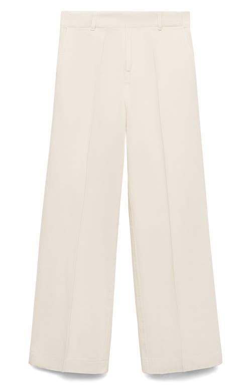 Mango High Waist Cotton Wide Leg Pants