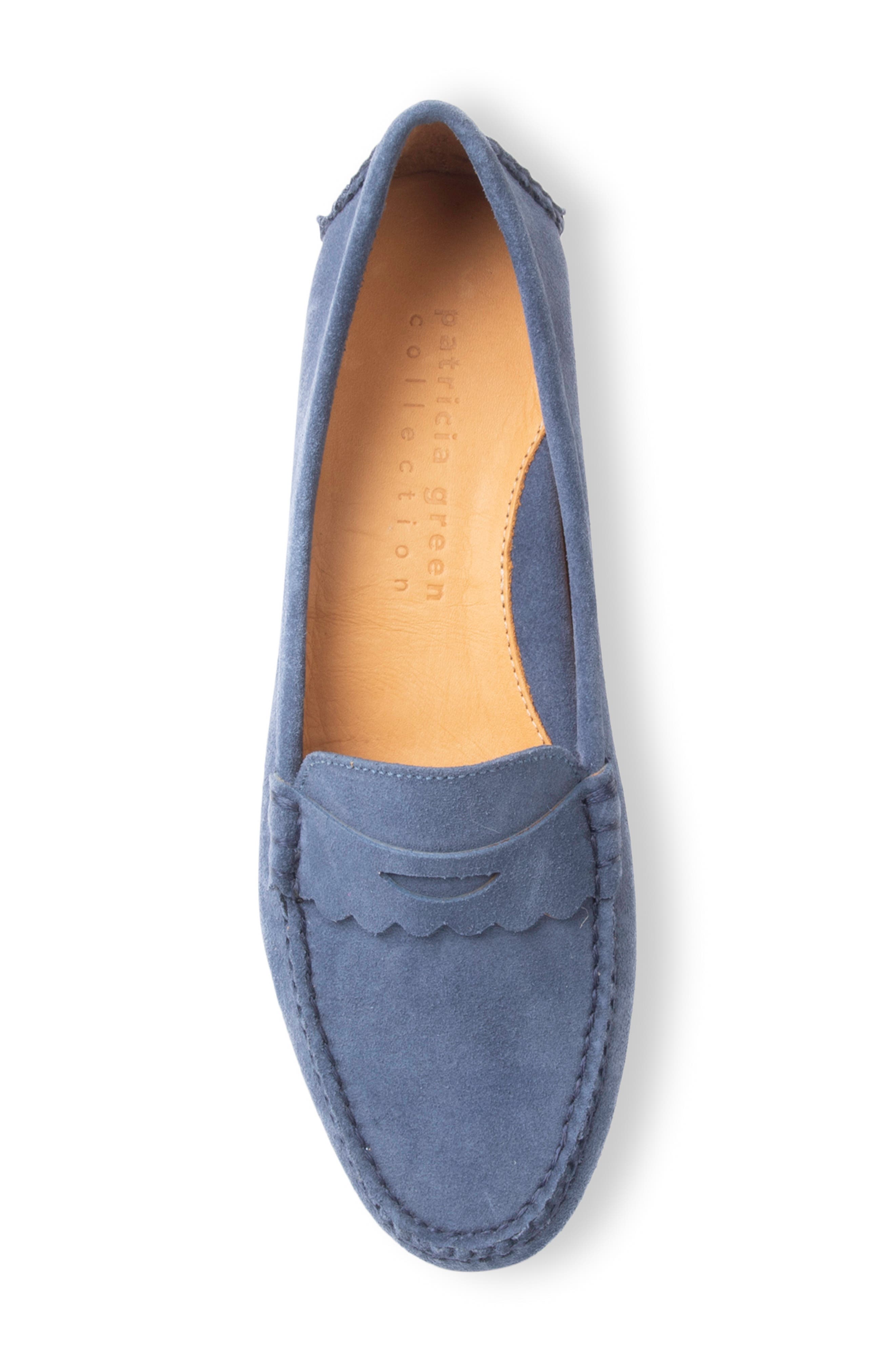Janet Scalloped Driving Loafer, Alternate, color, NAVY SUEDE