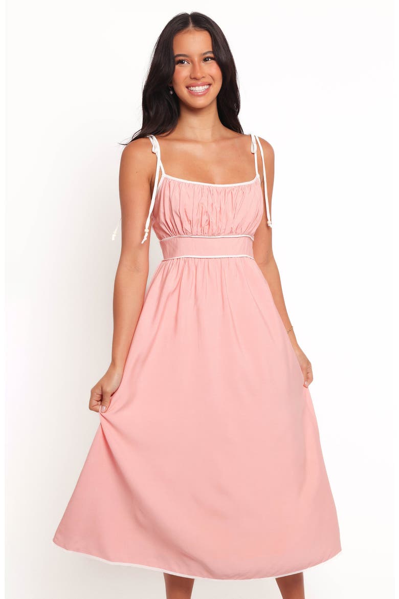 Tie Strap Maxi Dress, Alternate, color, PINK