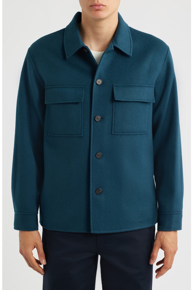 Clyfford Wool & Cashmere Shirt Jacket, Alternate, color, GALAXY