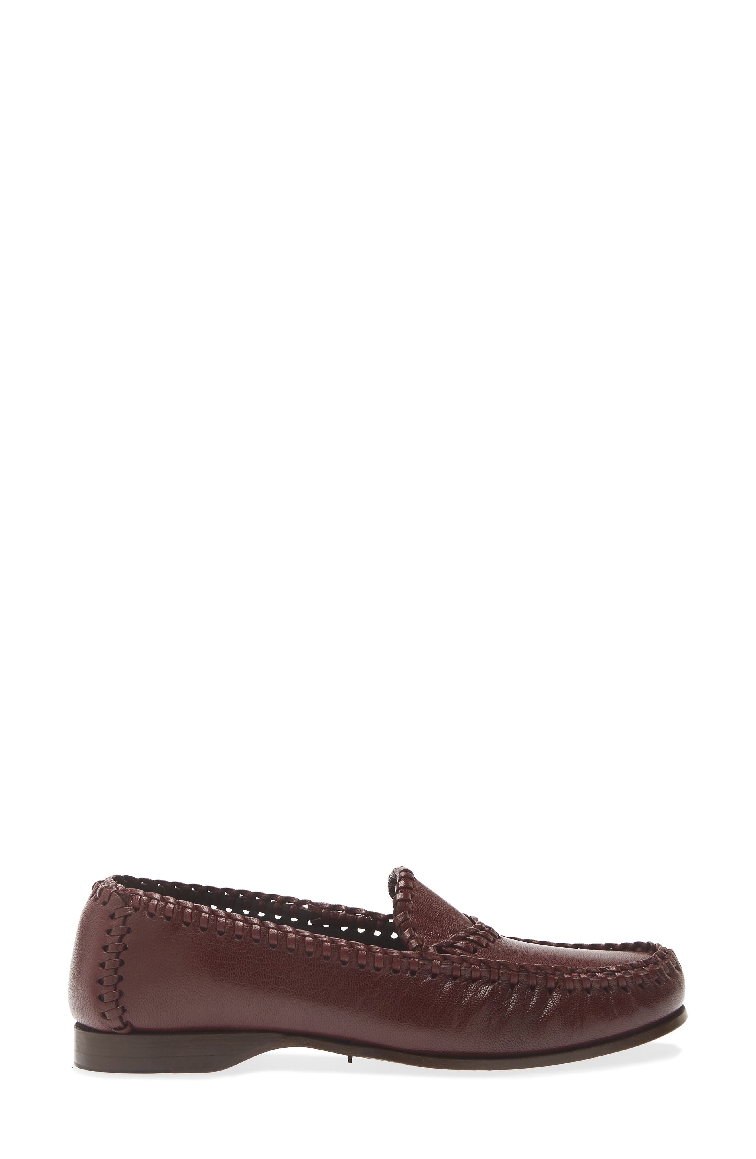 Sastre Braided Leather Loafer, Alternate, color, BURGUNDY