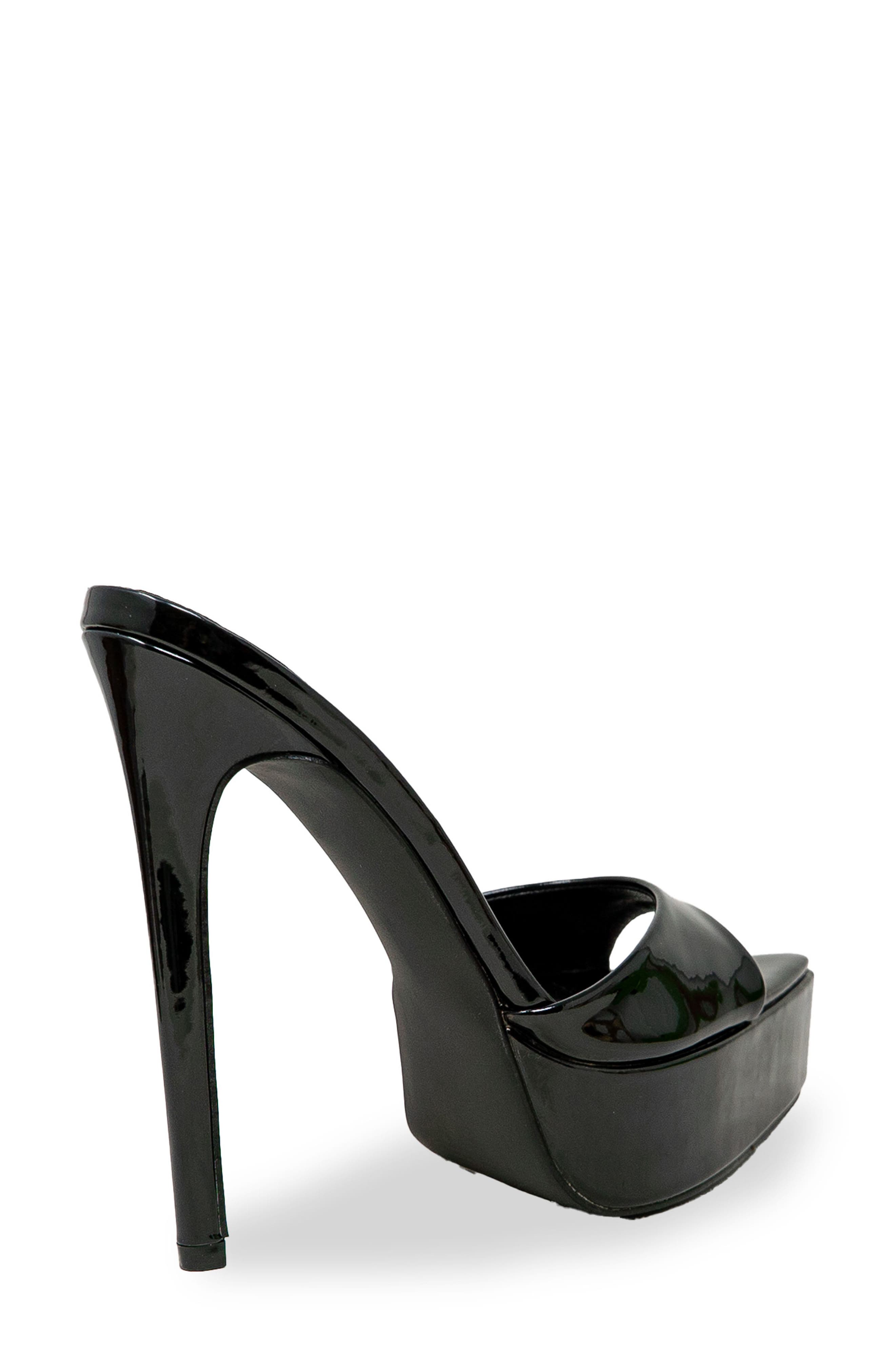 Platform Slide Sandal, Alternate, color, BLACK PATENT