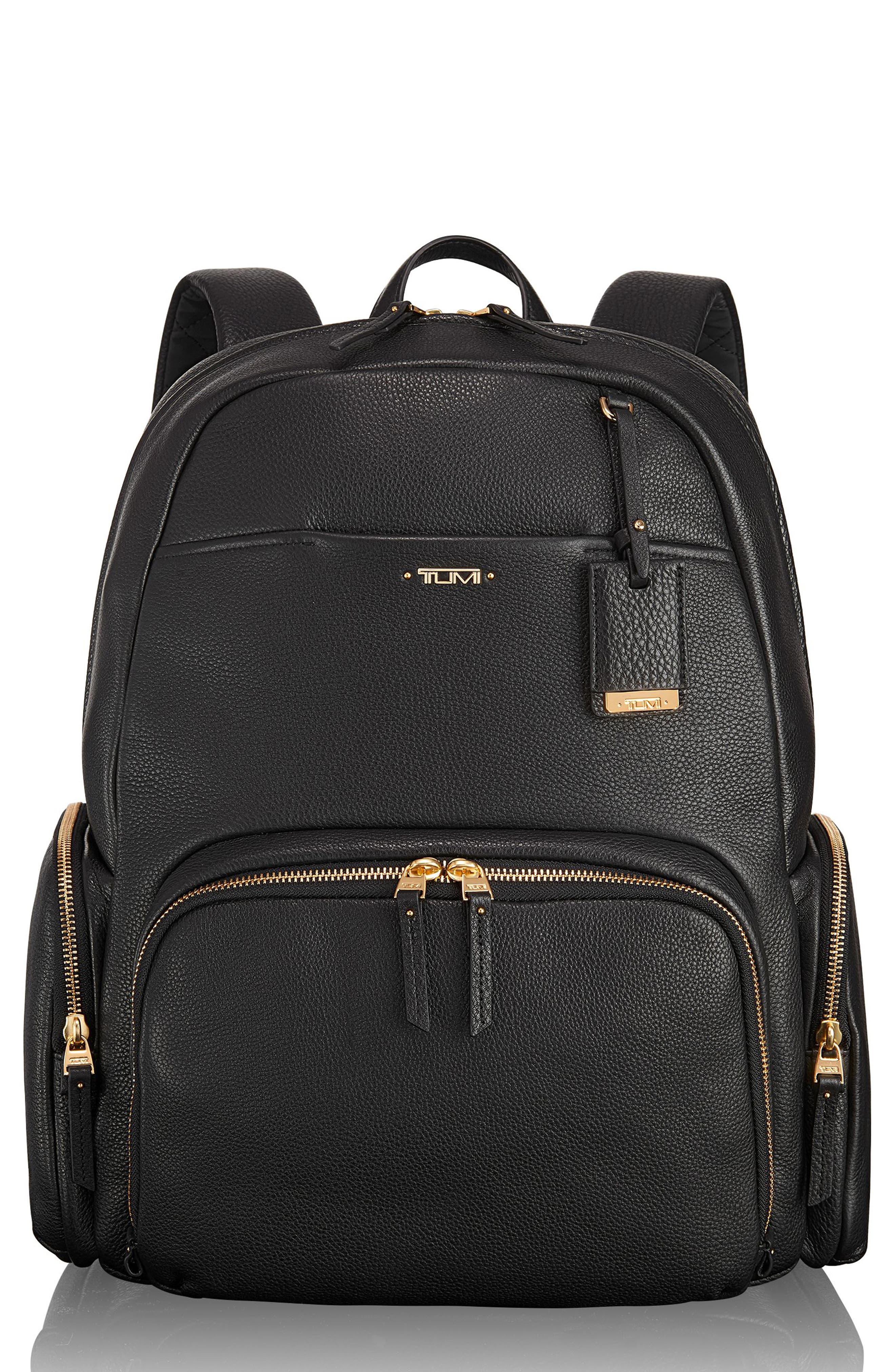 TUMI Calais Leather Computer Backpack, Main, color, 