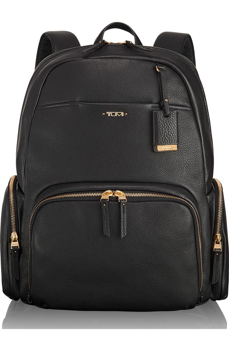 TUMI Calais Leather Computer Backpack, Main, color,