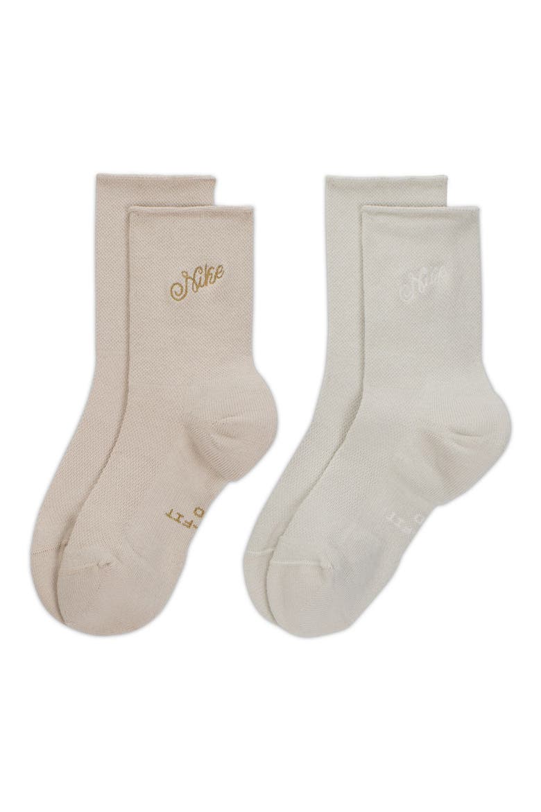 Everyday Elevated Assorted 2-Pack Cotton Blend Crew Socks, Main, color, LIGHT BONE/ CREAM