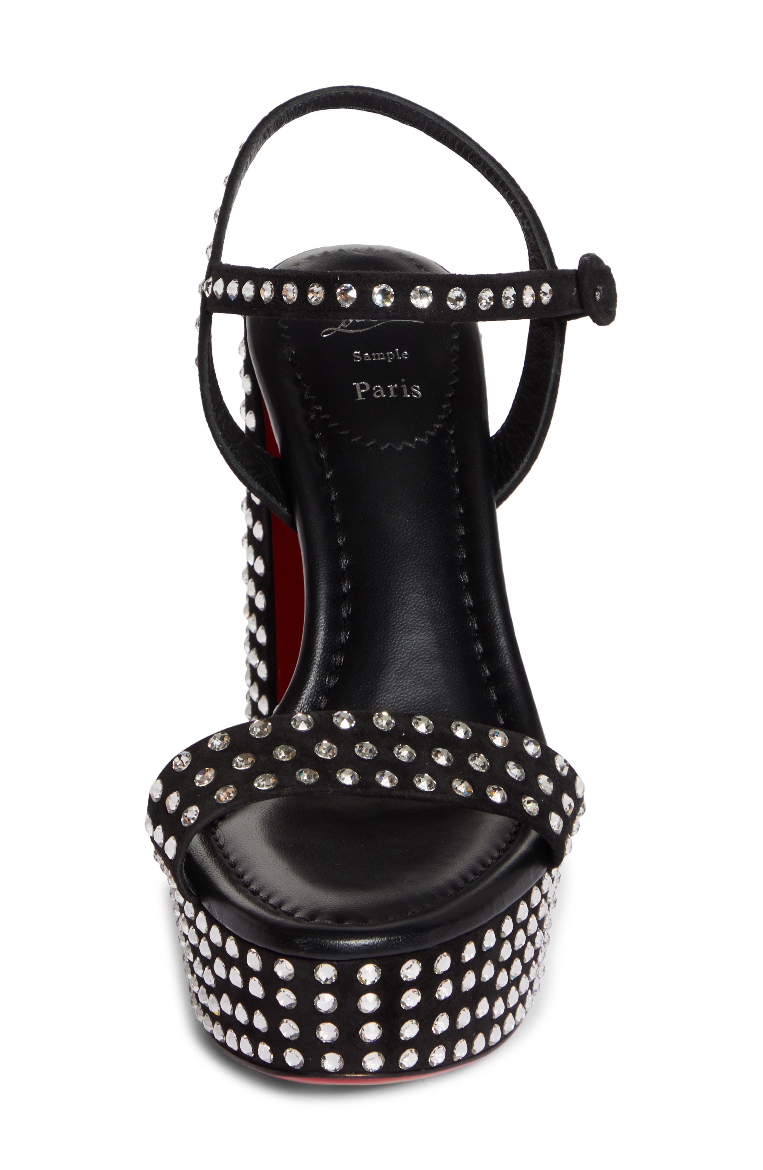 Christian Louboutin Movida Jane Quarter Strap Platform Sandal, Alternate, color, Black