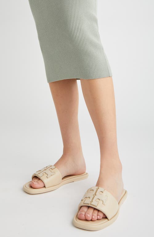 Tory Burch Double-t Leather Sport Slide Sandal In Gold