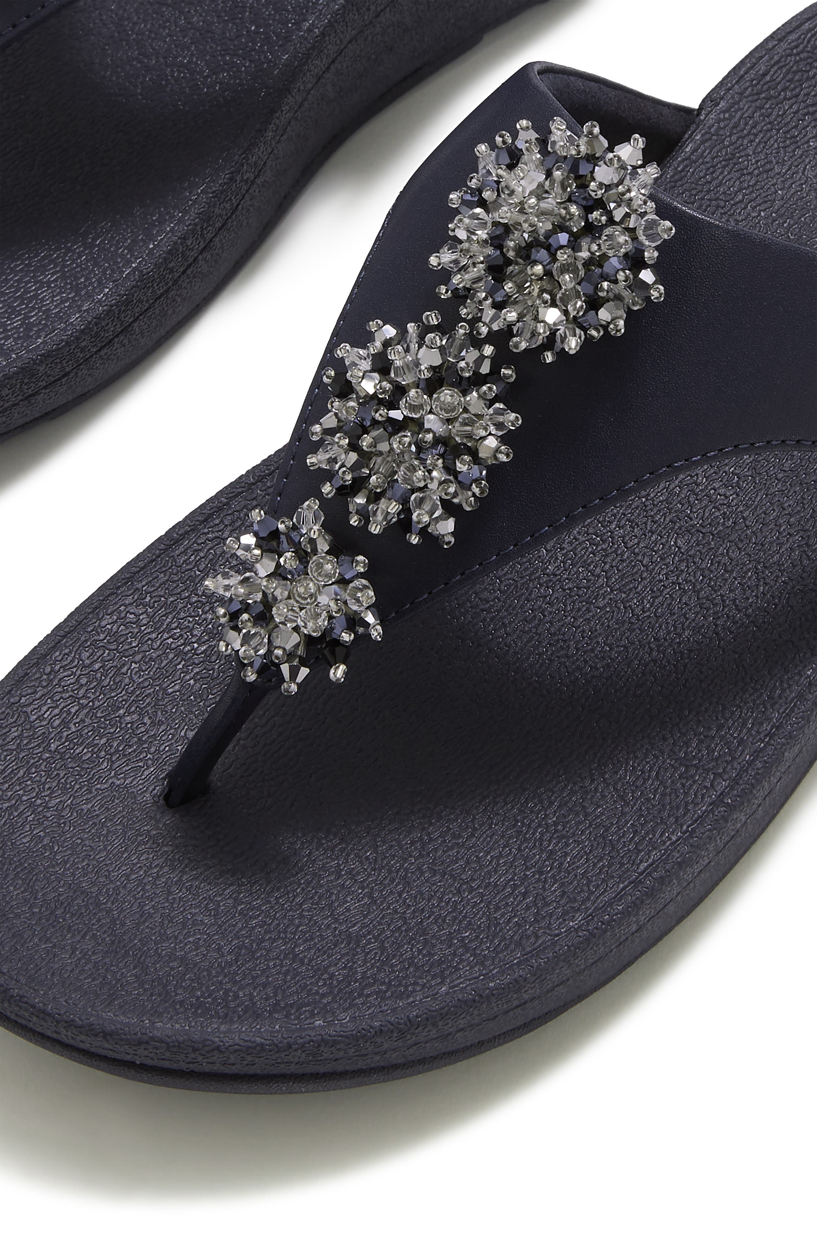 Flowrise Embellished Wedge Flip Flop, Alternate, color, MIDNIGHT NAVY