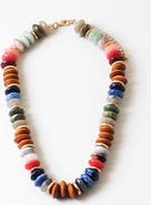 Erin McDermott Jewelry Wood and Neutral Beaded Necklace