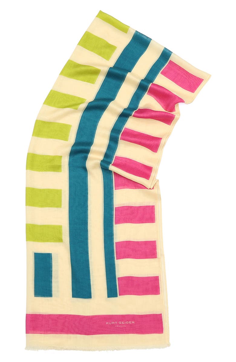 Kurt Geiger London Mixed Stripe Oblong Scarf, Alternate, color, 