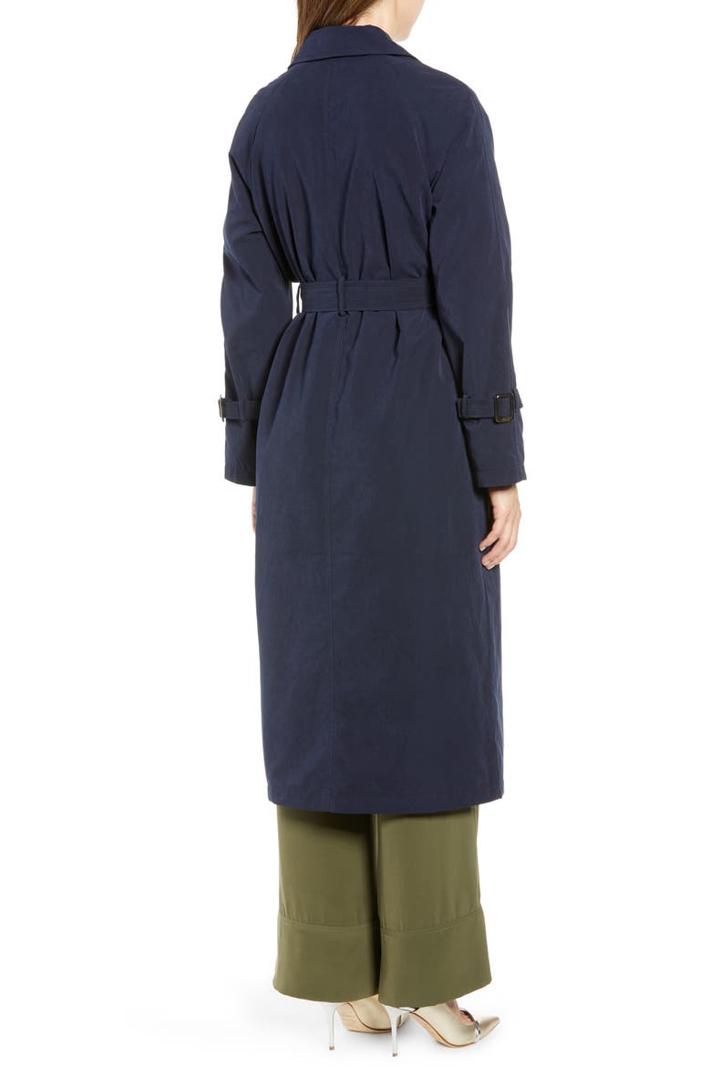 Valentine Long Trench Coat, Alternate, color, NIGHT SKY