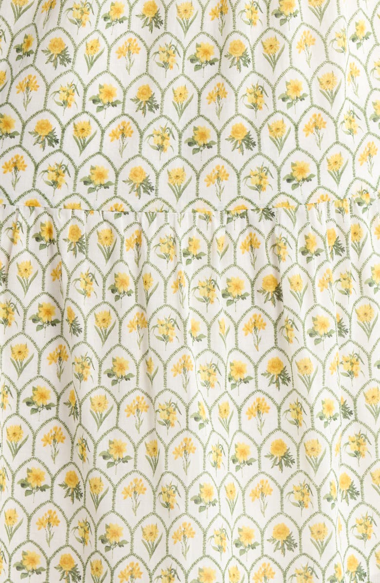 SUGARLIPS Trinny Floral Print Ruffle Dress, Alternate, color, White-Yellow
