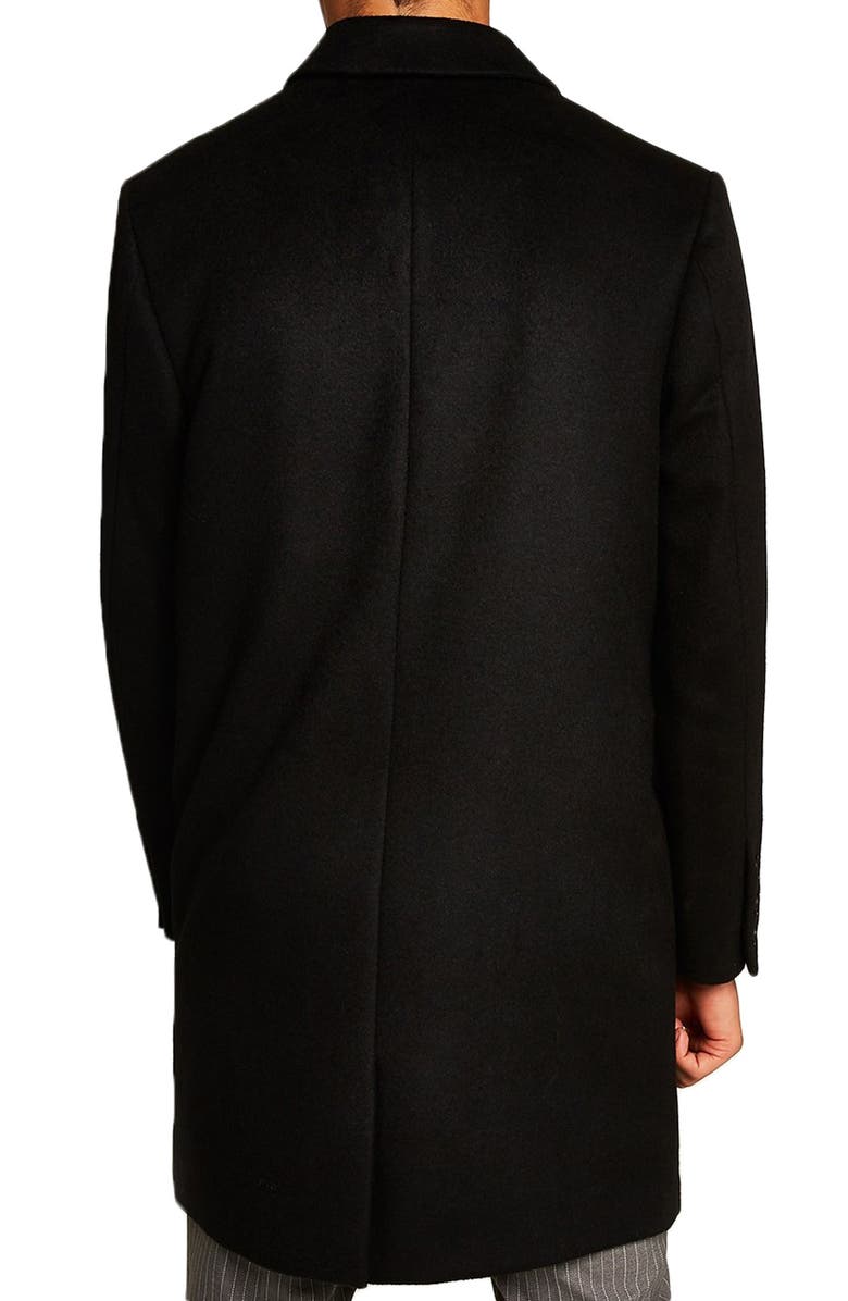 Topman Wool Blend Overcoat, Alternate, color,